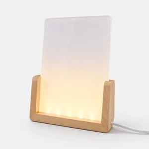 Cadre photo lumineux en verre et bois personnalisé