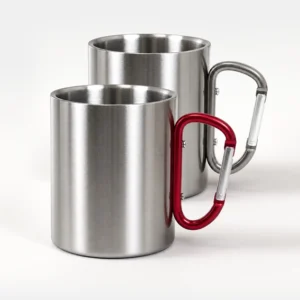 Mug métal personnalisé avec mousqueton
