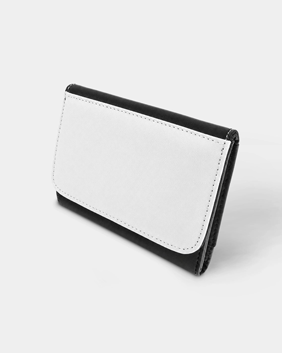 Porte-feuille moyen personnalisé en simili cuir noir