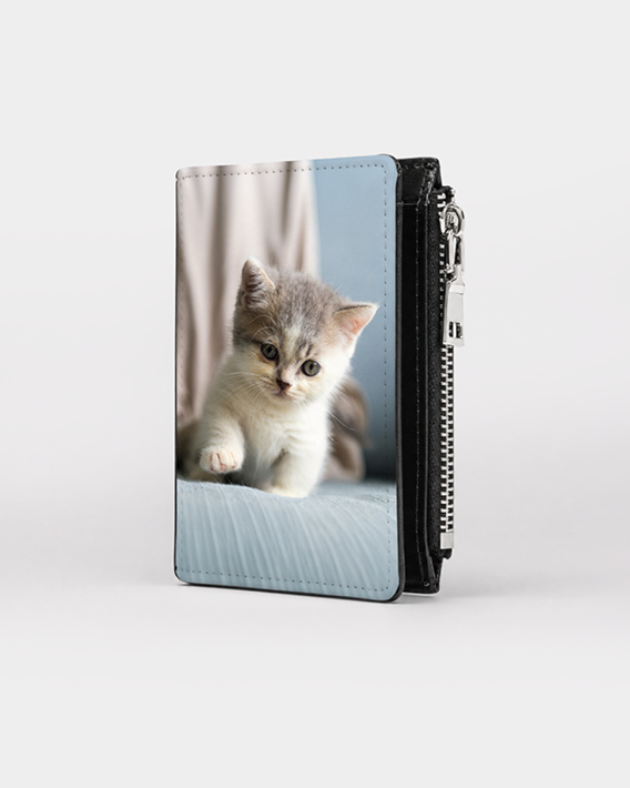 Porte-feuille vertical personnalisé compact avec photo - exemple impression